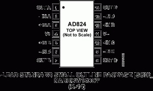 AD824低输入偏置电流放大器(<100pA)参数介绍及中文PDF下载