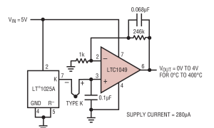 LTC1049精细放大器(Vos<1mV且TCVos<2uV/C)参数介绍及中文PDF下载