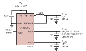 LTC3672B-2内部电源开关降压稳压器参数介绍及中文PDF下载