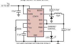 LT3474降压型LED驱动器参数介绍及中文PDF下载