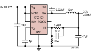 LTC3103内部电源开关降压稳压器参数介绍及中文PDF下载