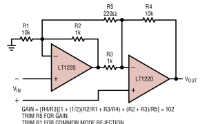 LT1220高压放大器(≥12V)参数介绍及中文PDF下载