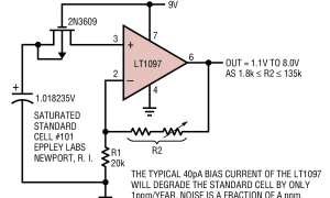 LT1097低输入偏置电流放大器(<100pA)参数介绍及中文PDF下载