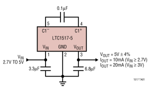 LTC1517-5稳压升压电荷泵参数介绍及中文PDF下载