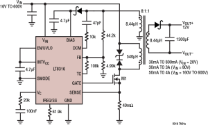 LT8316反激式、正激式和阻隔式控制器参数介绍及中文PDF下载