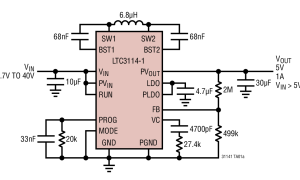 LTC3114-1内部电源开关升降压稳压器参数介绍及中文PDF下载