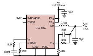 LTC3411A内部电源开关降压稳压器参数介绍及中文PDF下载