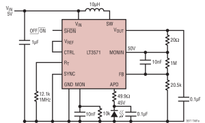 LT3571内部电源开关升压稳压器参数介绍及中文PDF下载