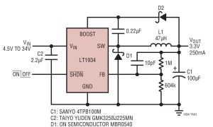 LT1934内部电源开关降压稳压器参数介绍及中文PDF下载